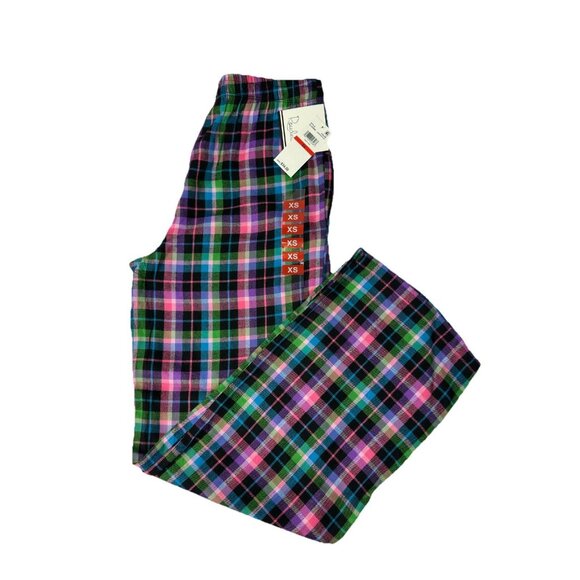 Roudelain Women’s PJ Pants XS Plaid Multicolor Soft Flannel Lounge Sleep Bottoms - Picture 2 of 5